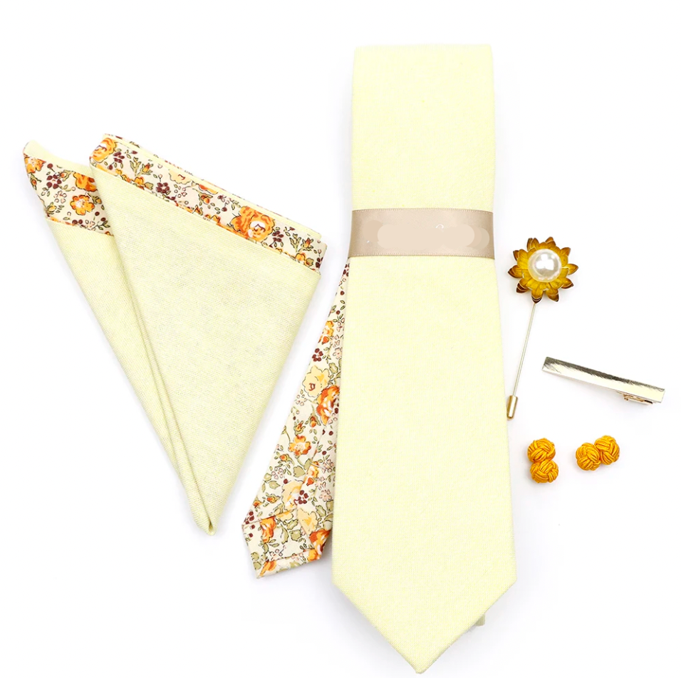 The Andie Butter Yellow Tie Set - Jack and Miles