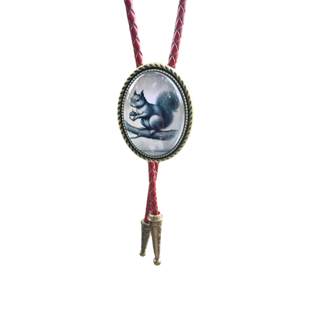 The Cornelius – Squirrel Bolo Tie Genuine Leather