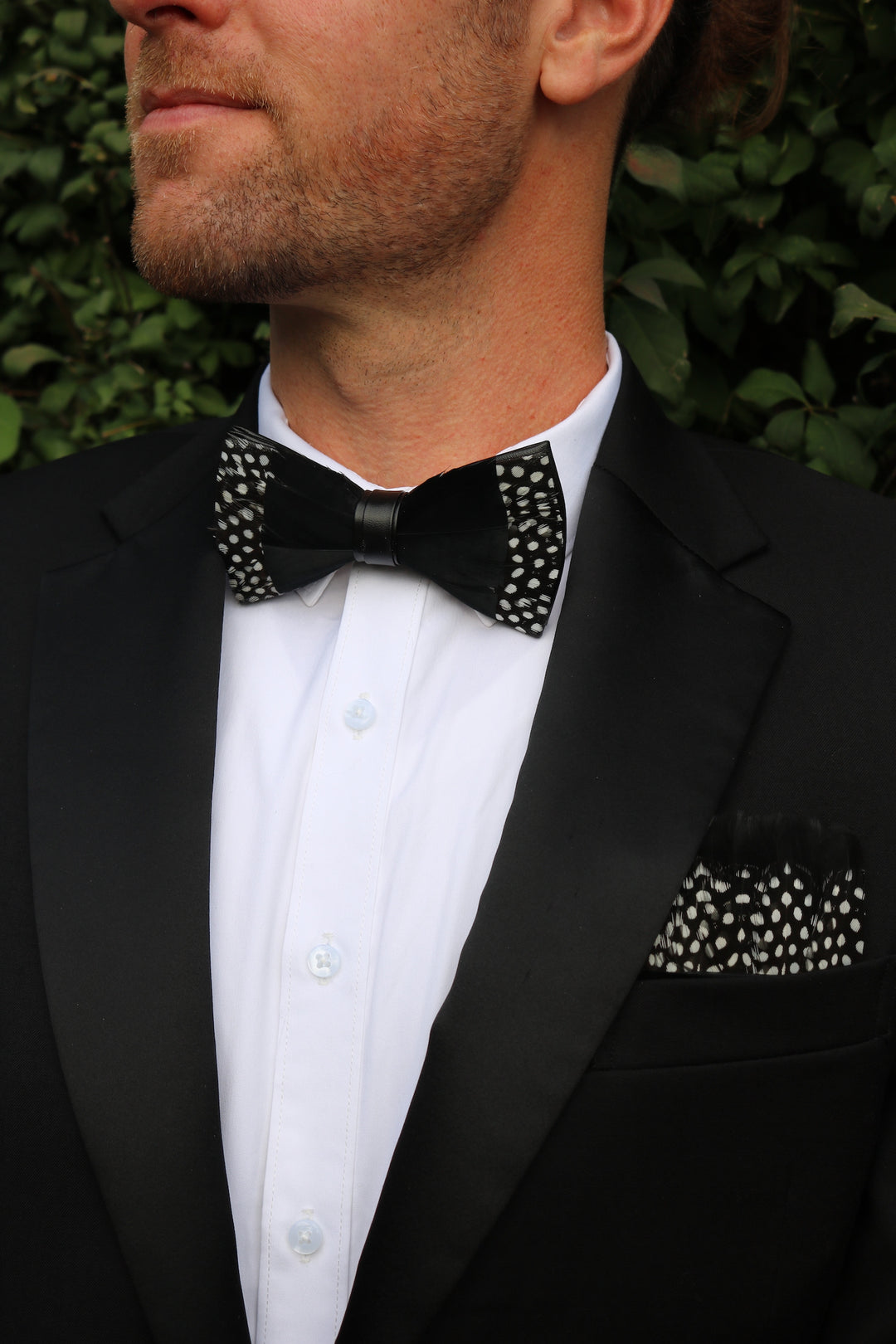 Jameson Full Tux Set | Feather Bow Tie|+ Cuff Links|+ Pocket Square - Jack and Miles