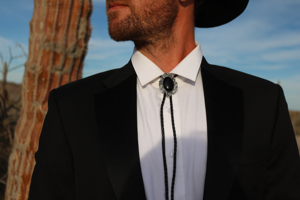 The Obsidian Stone -Bolo Tie and Gift Box
