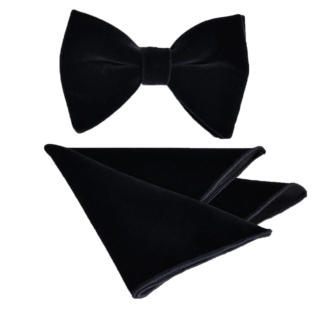 Classic Black Velvet Bow Tie Wedding Set - Jack and Miles