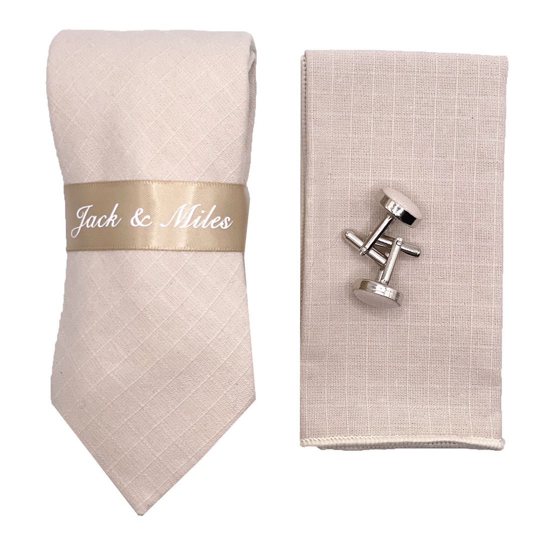 Light Taupe Wedding Tie Set - Jack and Miles