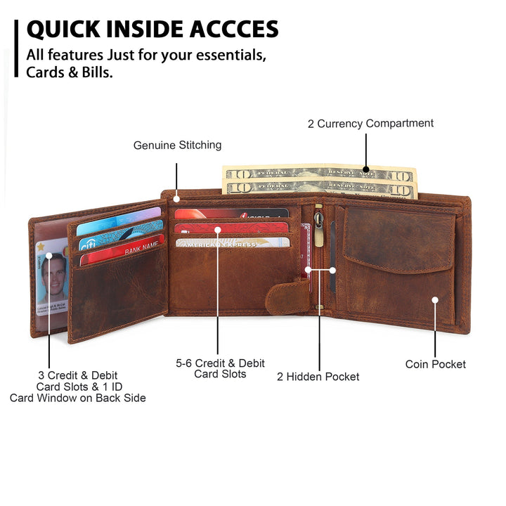 Buffalo Leather Men's Wallet - Hunter - Jack and Miles 