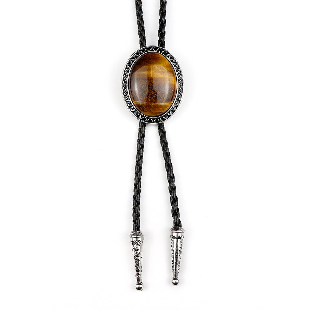 The Tiger Eye Stone bolo tie and gift box