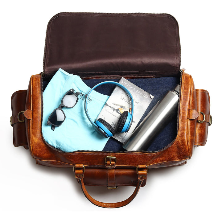 Berlin Leather Weekender Duffle Bag - Jack and Miles 