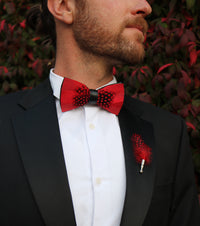Jaxon Full Tux Set | Feather Bow Tie |+ Pocket Square | + Cuff Links