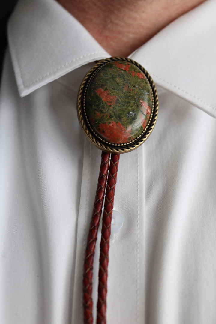 The Zion – Earthy Unakite Jasper Bolo Tie