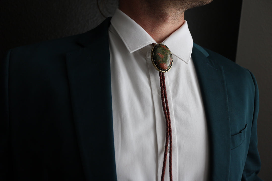 The Zion – Earthy Unakite Jasper Bolo Tie