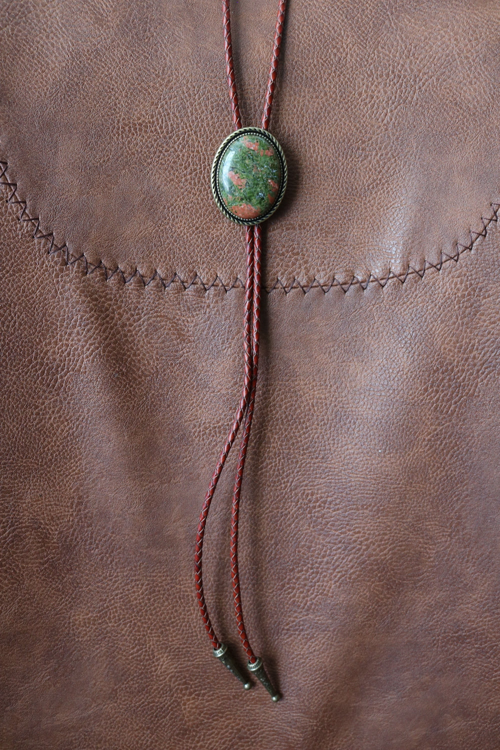 The Zion – Earthy Unakite Jasper Bolo Tie