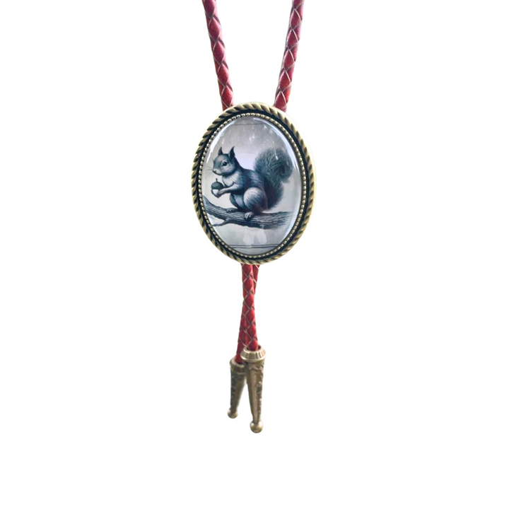 The Cornelius – Squirrel Bolo Tie Genuine Leather