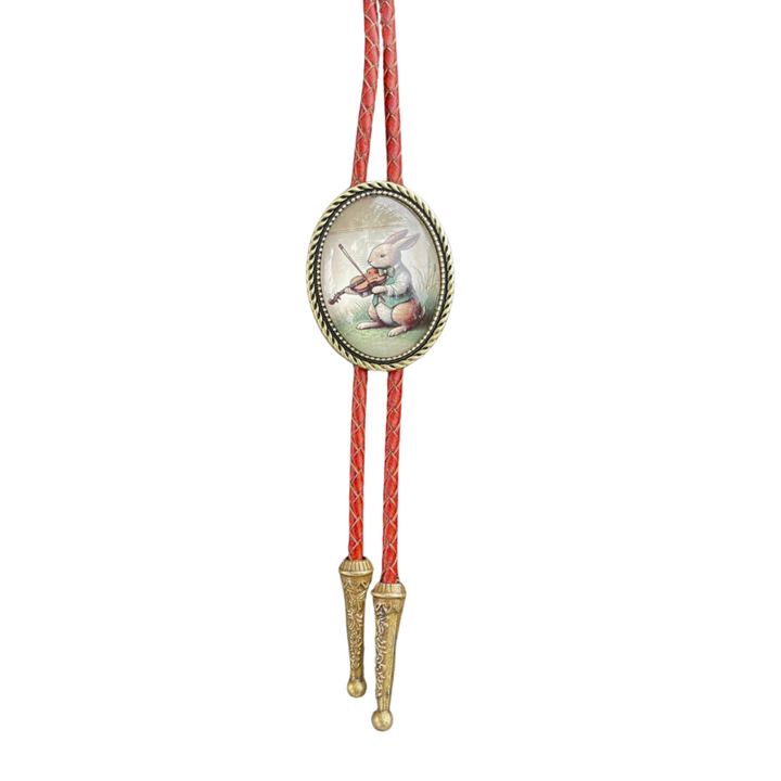 The Peter – Vintage Rabbit Bolo Tie with Folk Charm