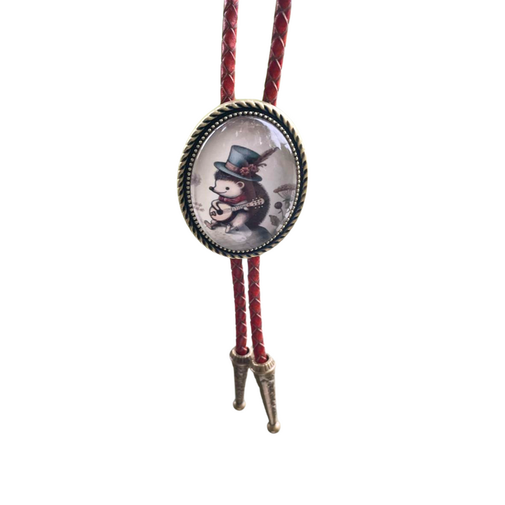 The Otis –Porcupine Banjo Bolo Tie with Genuine Leather