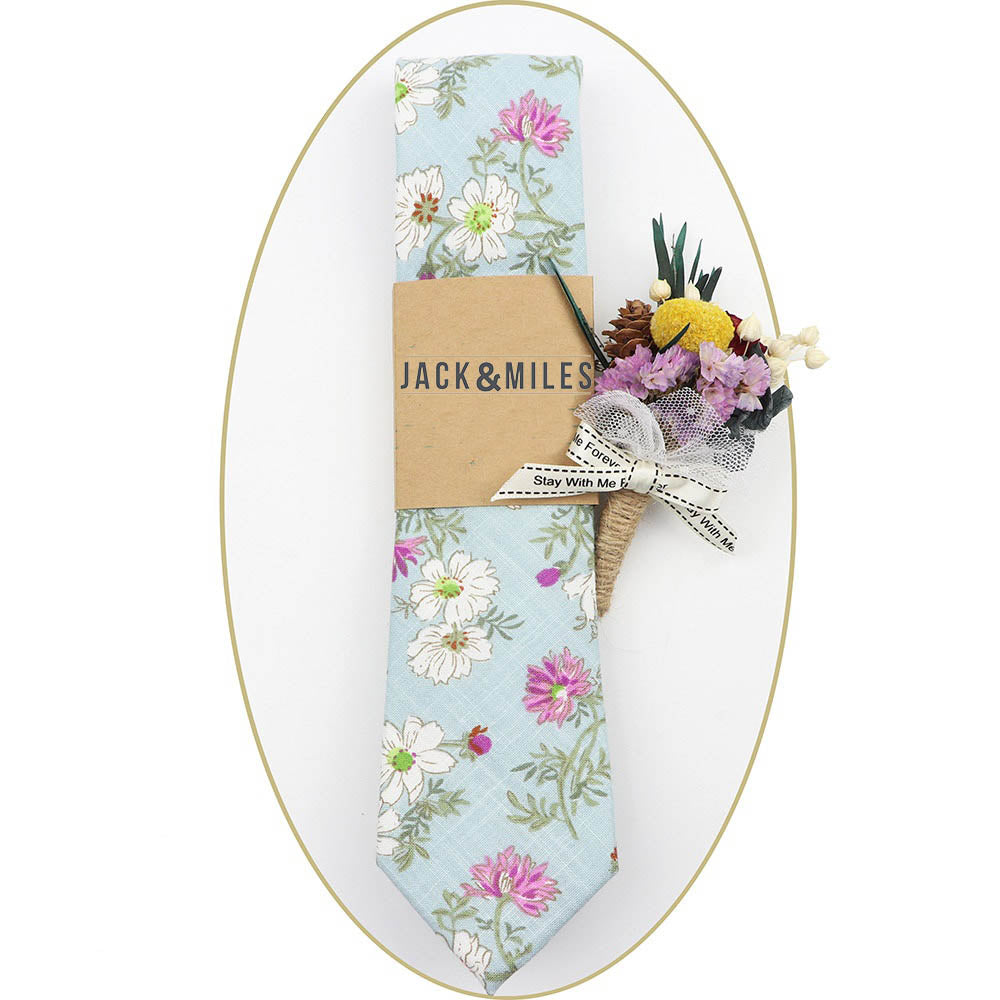 Powder Blue Floral Boutonniere Set - Jack and Miles 