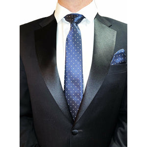 The Blue Polka Dot Silk Tie and Mask - Jack and Miles 