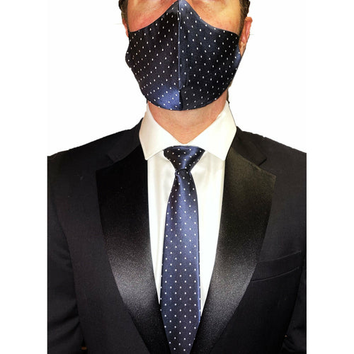 The Blue Polka Dot Silk Tie and Mask - Jack and Miles 
