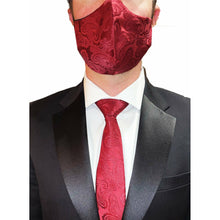 Load image into Gallery viewer, Crimson Paisley Silk Tie and Mask - Jack and Miles 