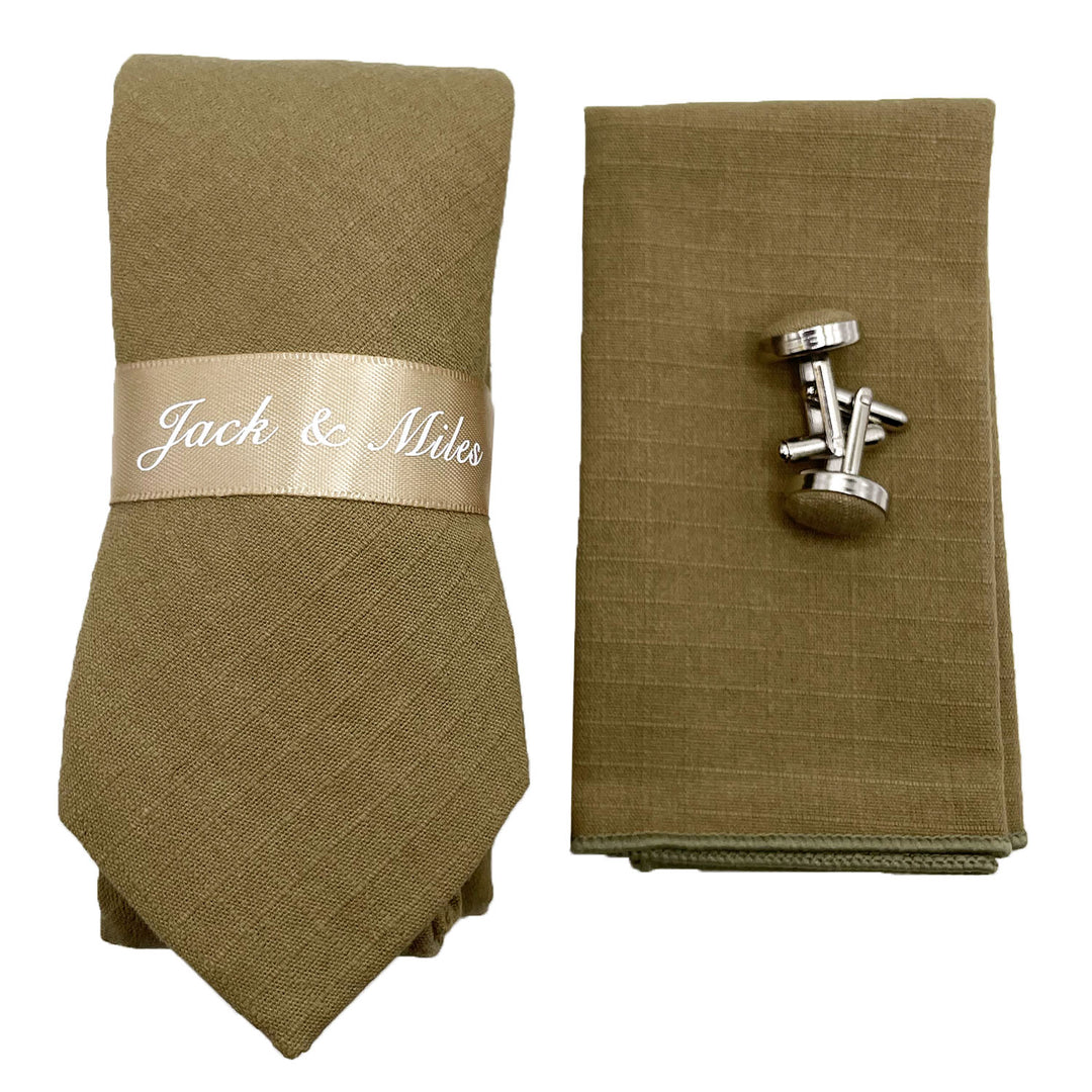 Moss Green Wedding Tie Set - Jack and Miles 