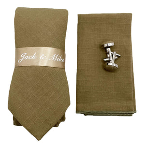 Moss Green Wedding Tie Set - Jack and Miles 