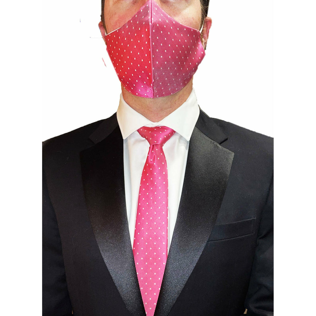 The Pink Polka Dot Silk Tie and Mask - Jack and Miles 