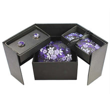Load image into Gallery viewer, Tie Box Collection- Black and Violet  Floral - Jack and Miles 