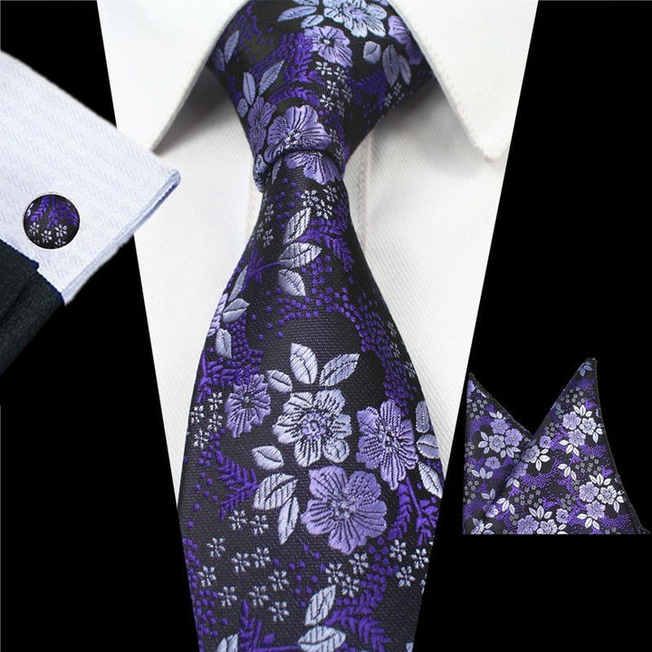 Tie Box Collection- Black and Violet  Floral - Jack and Miles 