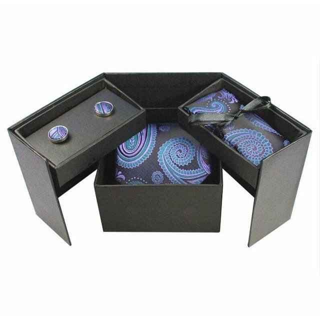 Tie Box Collection-Black and Blue Paisley - Jack and Miles 