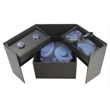 Load image into Gallery viewer, Tie Box Collection-Black and Blue Paisley - Jack and Miles 