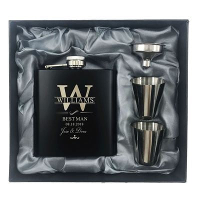 Black Stainless Steel Flask - Jack and Miles 