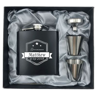 Black Stainless Steel Flask - Jack and Miles 