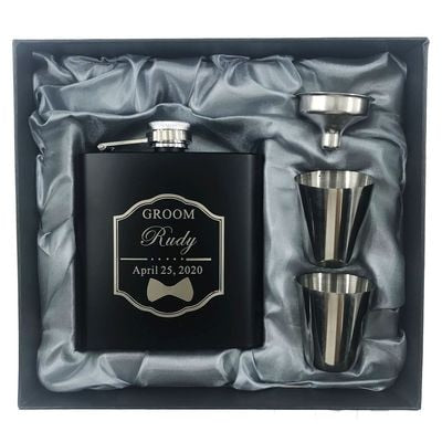 Black Stainless Steel Flask - Jack and Miles 