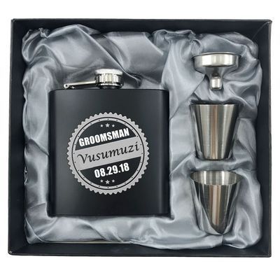 Black Stainless Steel Flask - Jack and Miles 