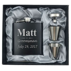 Black Stainless Steel Flask - Jack and Miles 