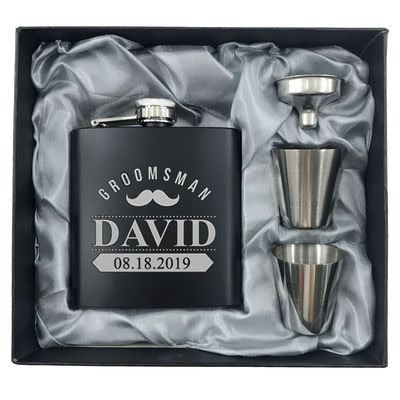 Black Stainless Steel Flask - Jack and Miles 