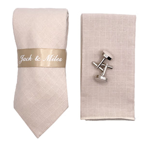Light Taupe Wedding Tie Set - Jack and Miles 